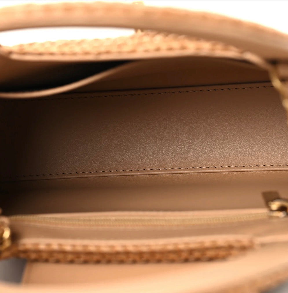 Chanel Nano Kelly Flap Bag Dark Beige Raffia – PRELOOV