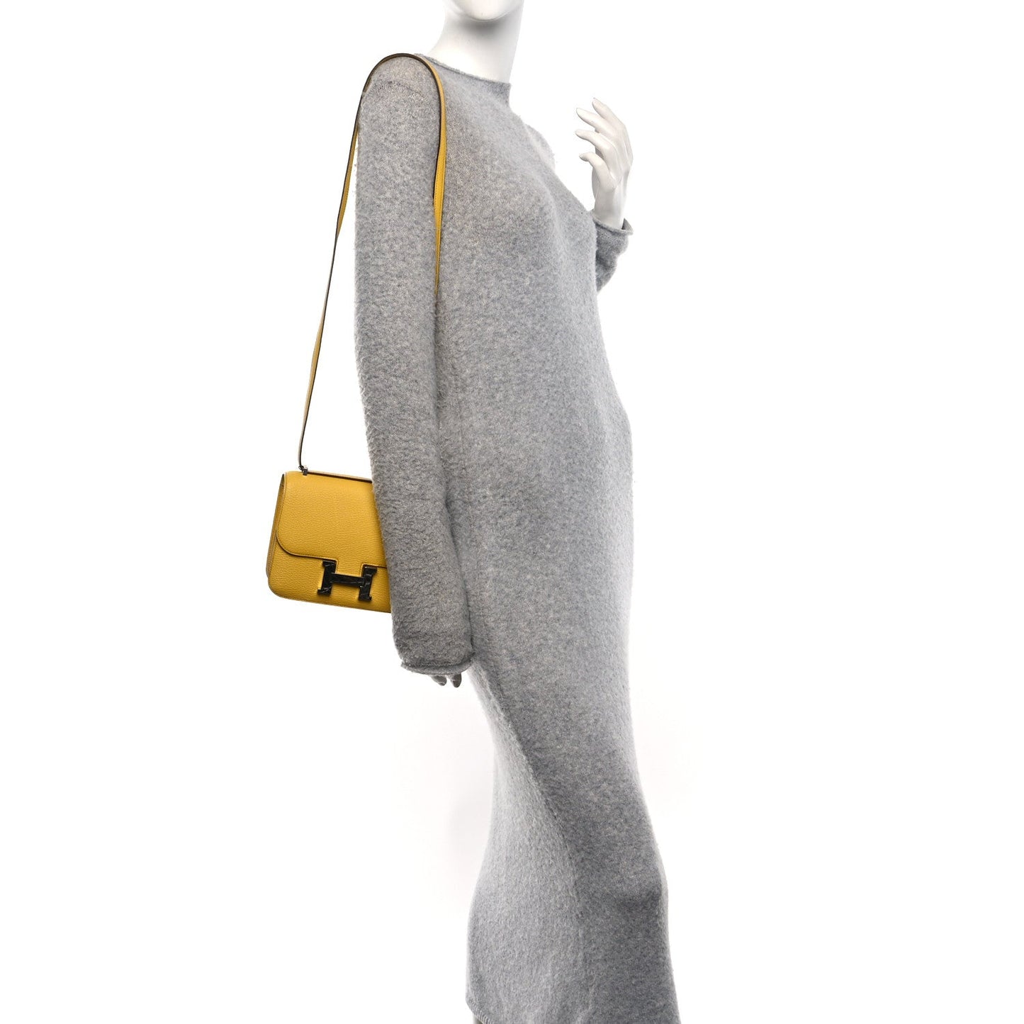 Hermès Chevre Mysore Constance 18 Jaune De Naples foto 2