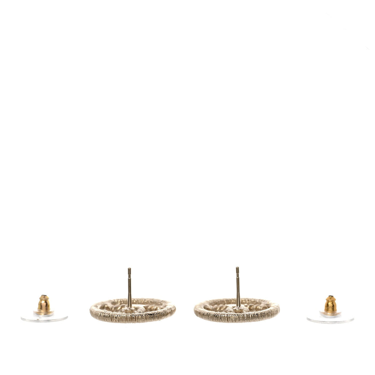 Chanel CC Round Rope Earrings Gold image 2