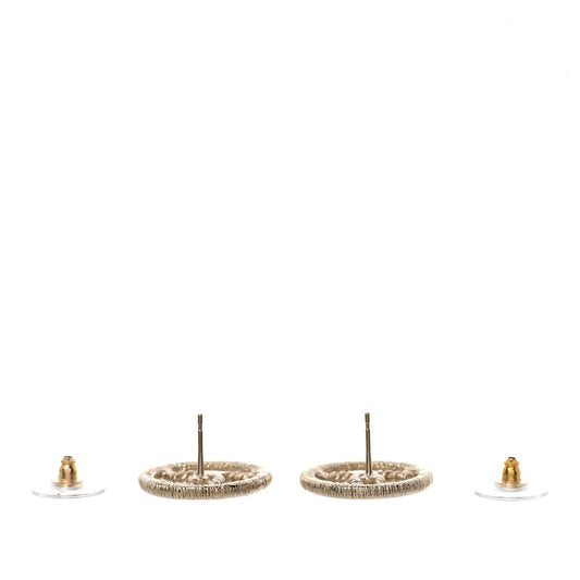 Chanel CC Round Rope Earrings Gold image 2