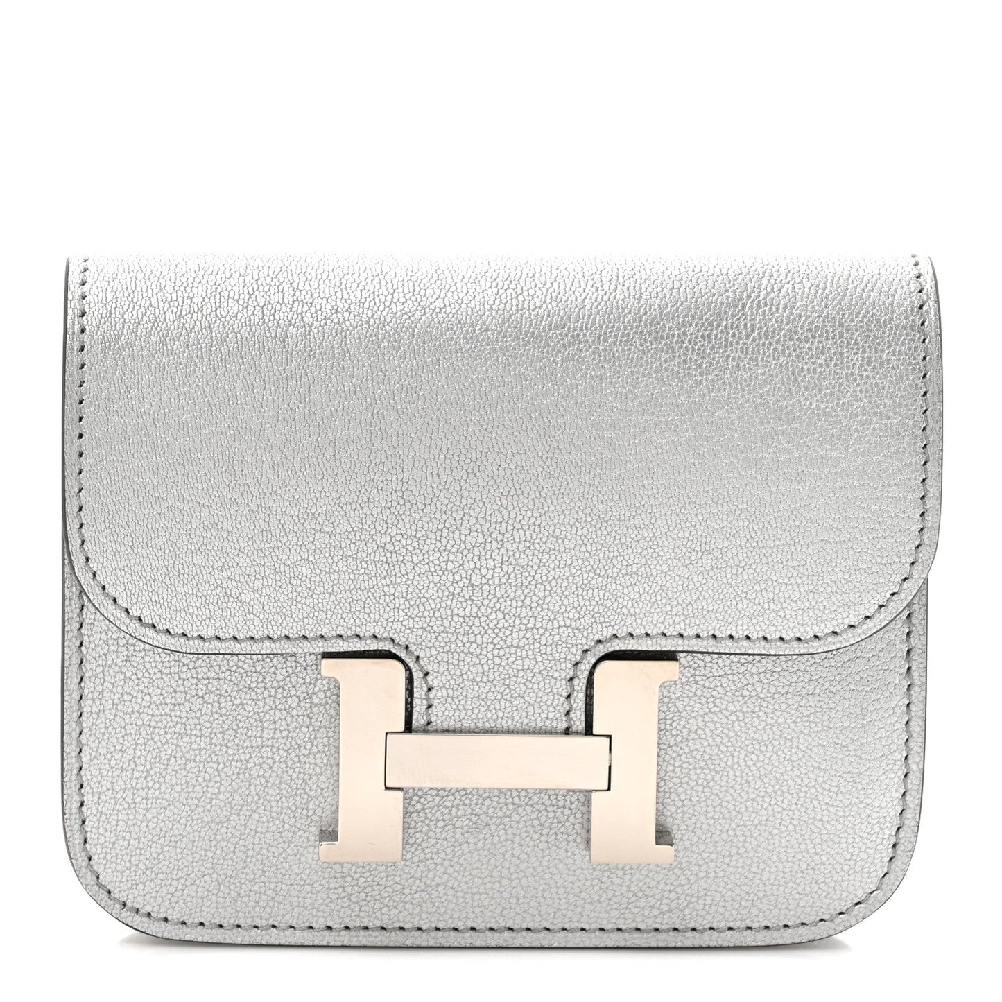 Hermès Constance Slim Wallet Argent Chèvre - PRELOOV
