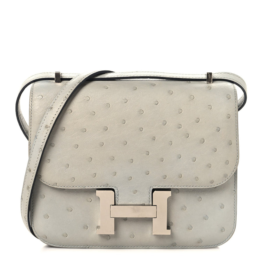 Hermès Ostrich Constance 18 Bleu Glacier | PRELOOV