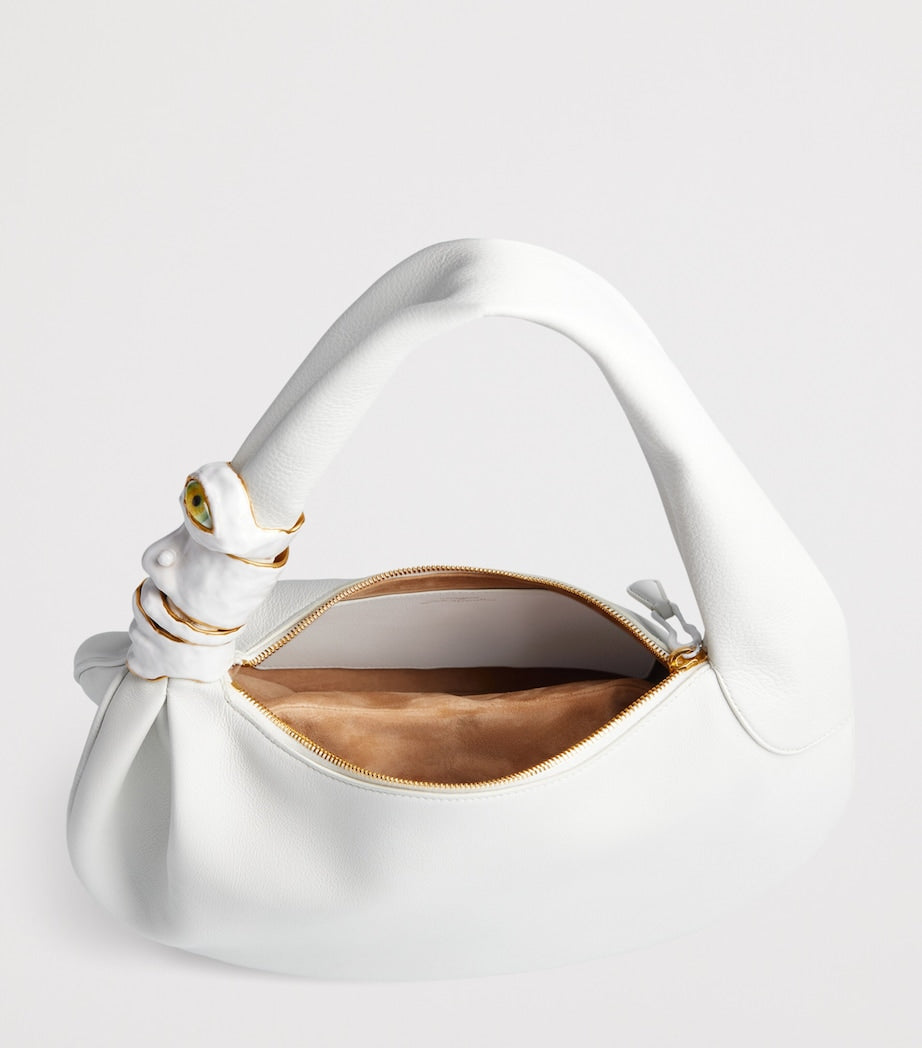 Schiaparelli Calfskin Soufflé Baguette Shoulder Bag White – PRELOOV