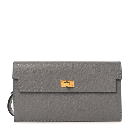 Hermès Long Wallet Gris Meyer luxueus leder - PRELOOV