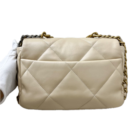 Chanel 19 Small Flap Bag Beige – Lamsleren Schoudertas met Mixed Hardware