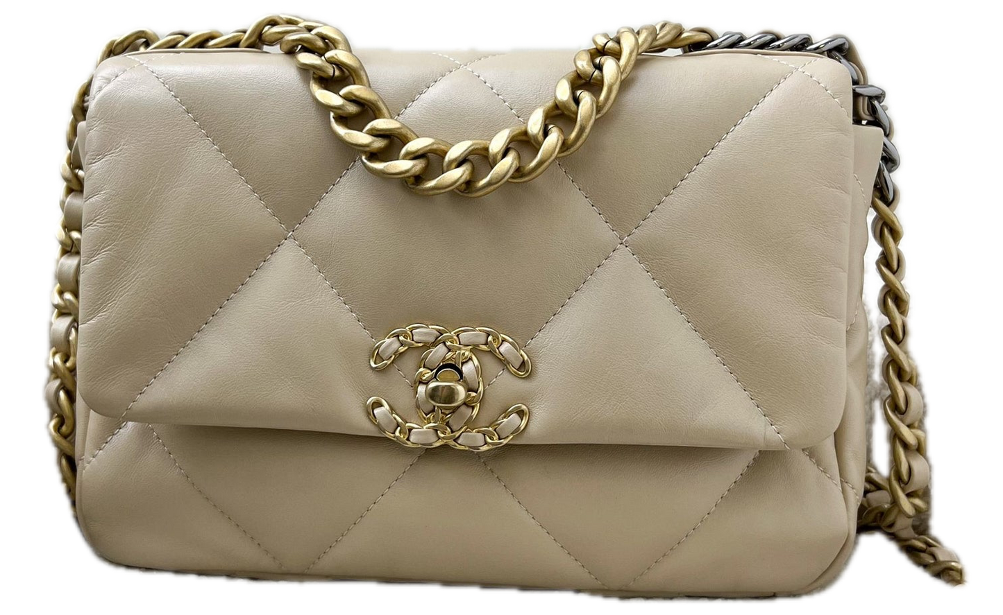 Chanel 19 flap bag gold hardware