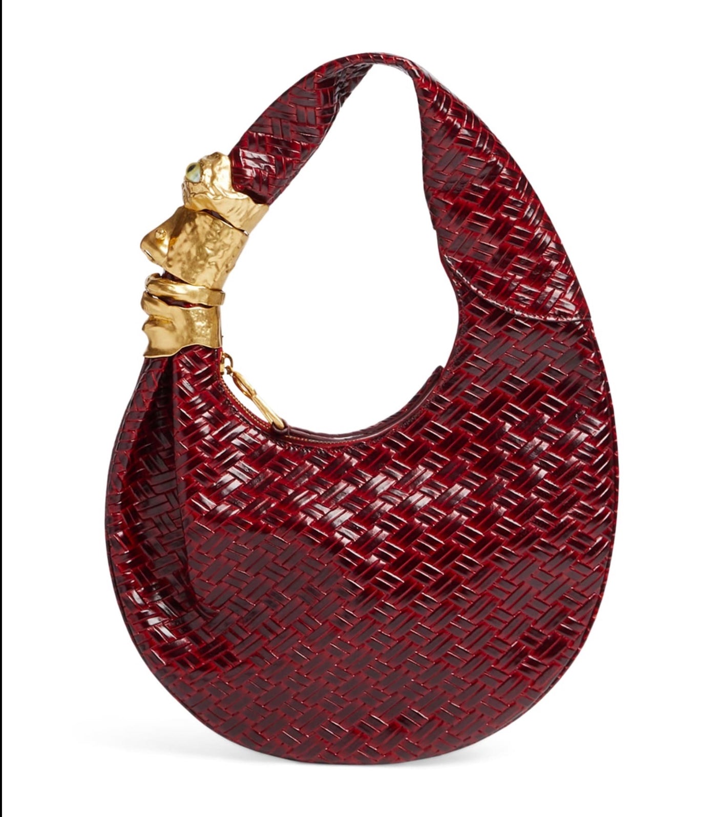 Schiaparelli Small Leather Souffle Shoulder Bag Burgundy – PRELOOV