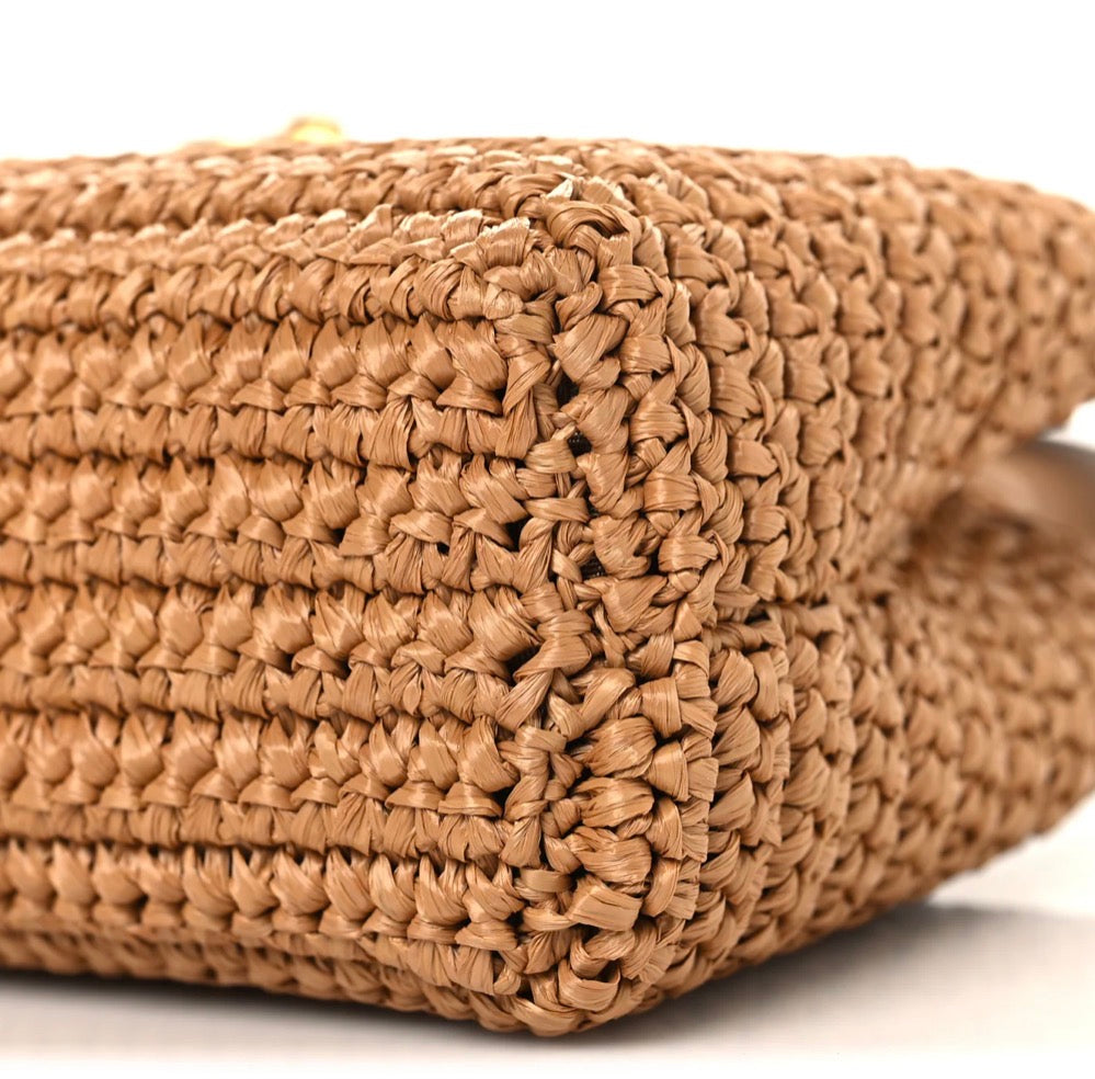 Chanel Nano Kelly Flap Bag Dark Beige Raffia – PRELOOV