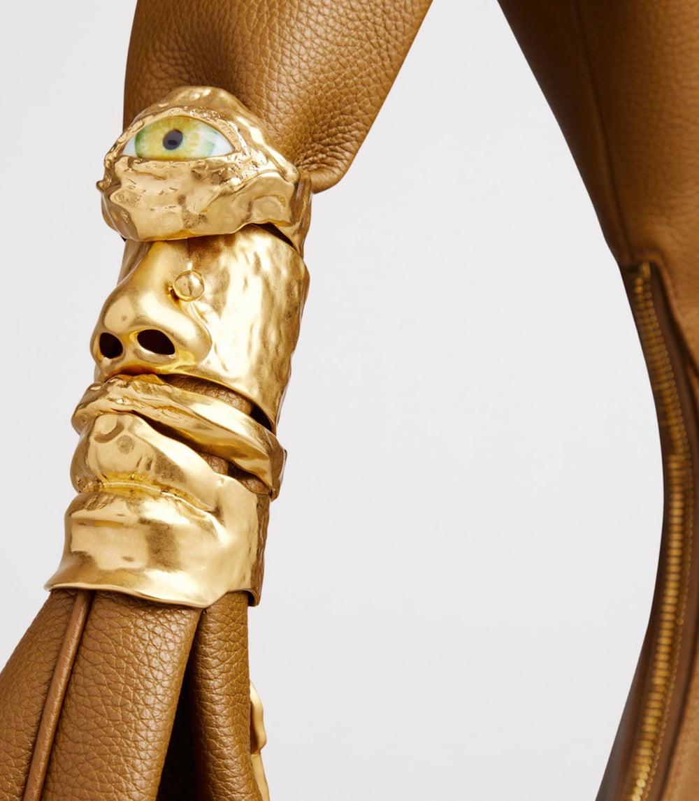 Schiaparelli Large Leather Souffle Baguette Shoulder Bag Olive – PRELOOV