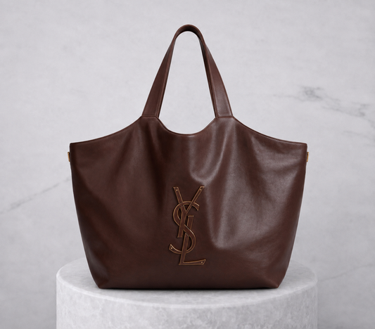 Saint Laurent YSL ICARE Maxi Tote Cassandre – Smooth Leather Barley Brown – 804227AADOO2784
