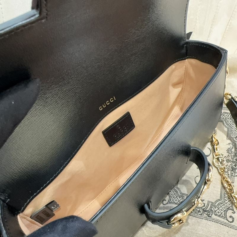 Gucci Horsebit 1955 Shoulder Bag Black Preloved Designer Bag