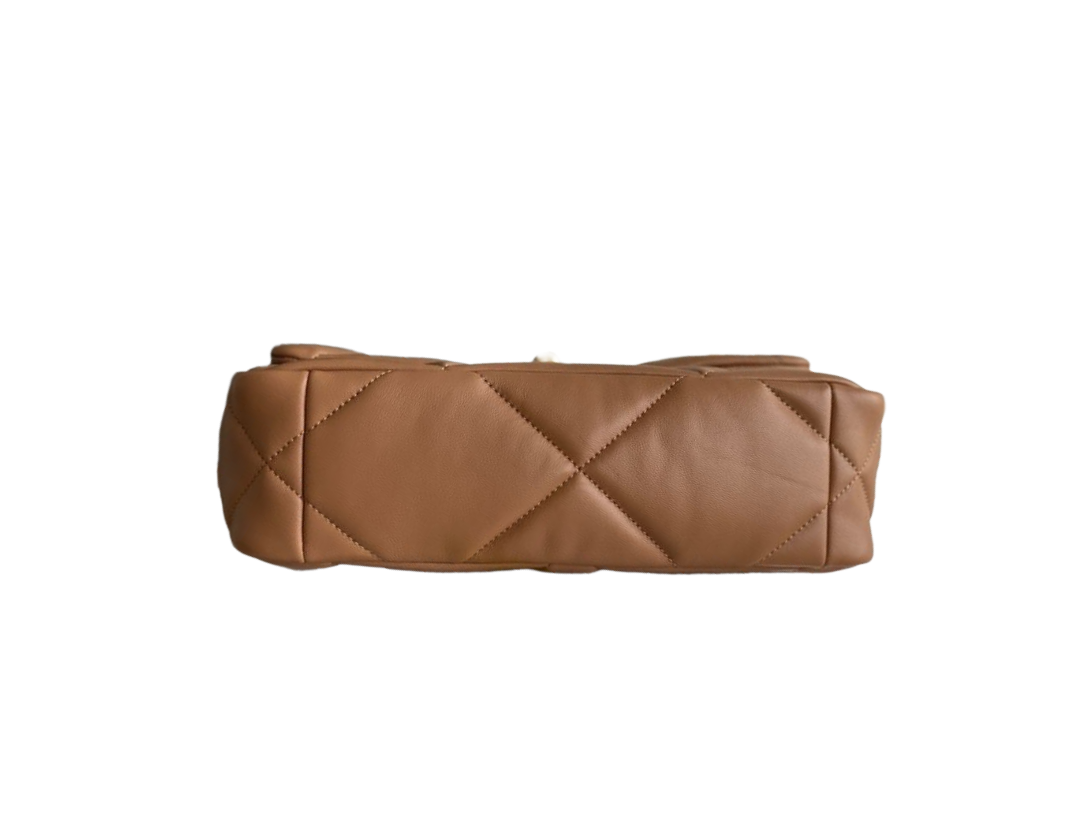 Chanel 19 Flap Camel schoudertas 2025 2026 Goud-, Zilver- & Ruthenium-Finish Metaal