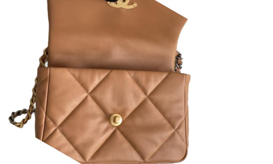 Chanel 19 Flap Camel schoudertas 2025 2026 Goud-, Zilver- & Ruthenium-Finish Metaal