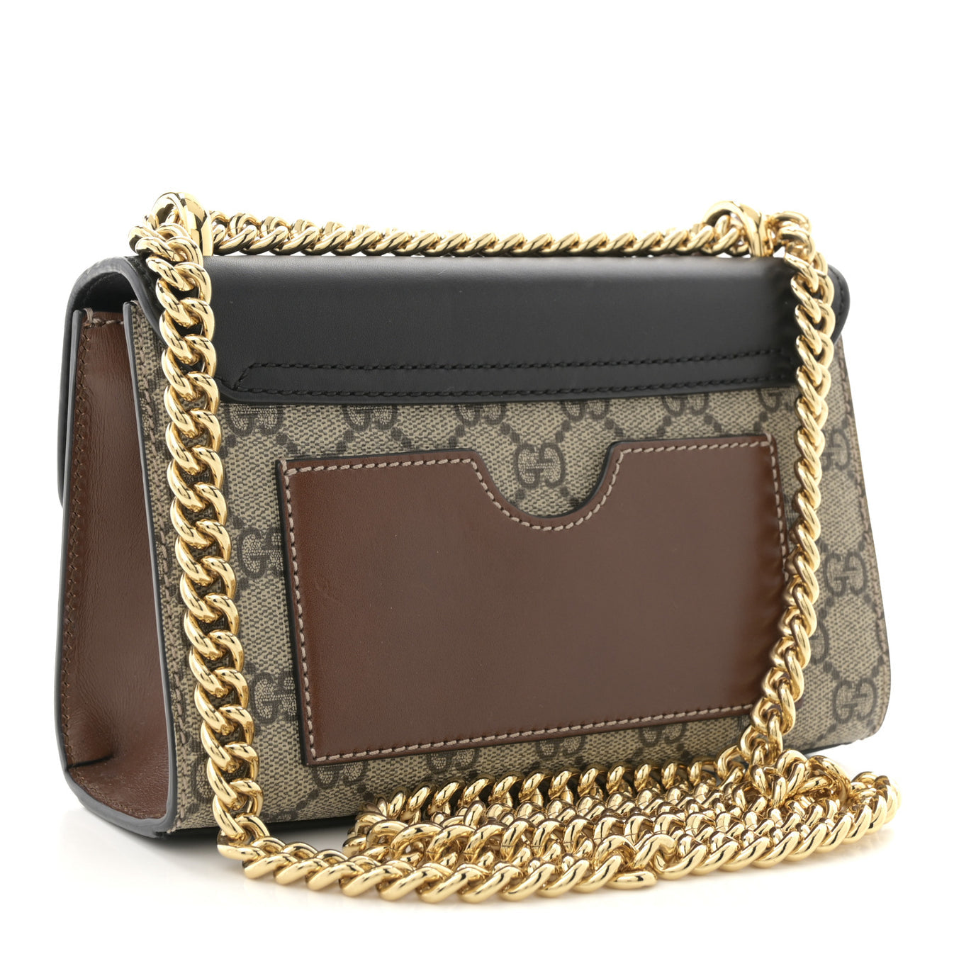 Gucci GG Supreme Small Padlock Shoulder Bag Beige Black