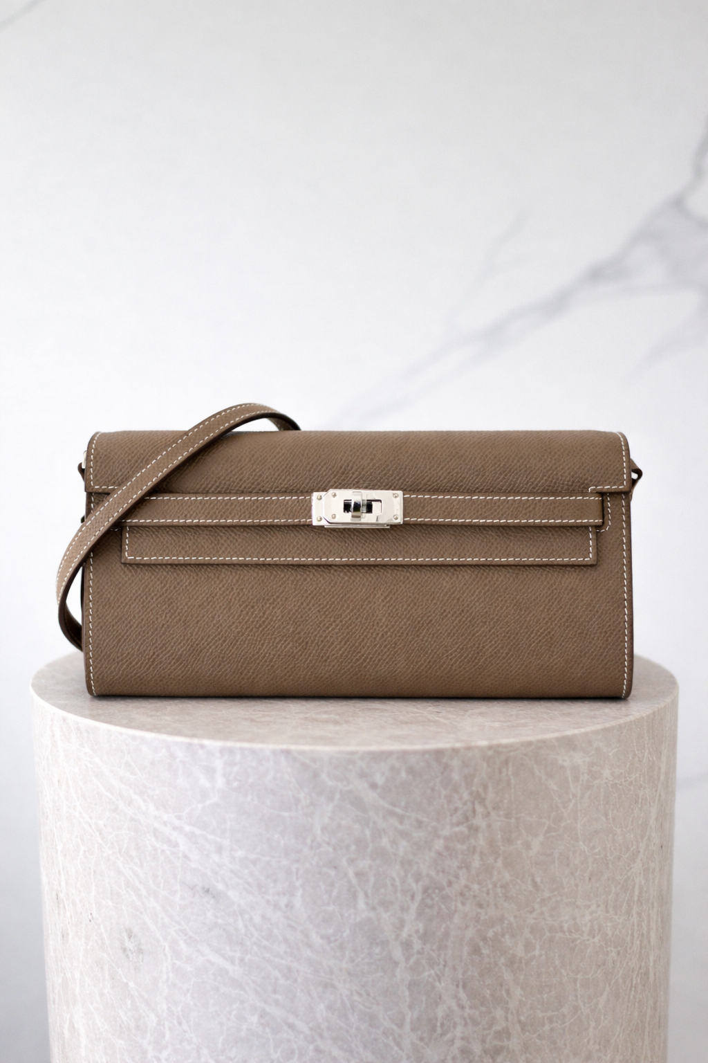 Hermès Epsom Kelly Wallet To Go Etoupe Palladium Hardware – PRELOOV