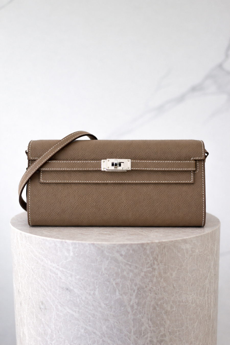 Hermès Epsom Kelly Wallet To Go Etoupe Palladium Hardware – PRELOOV
