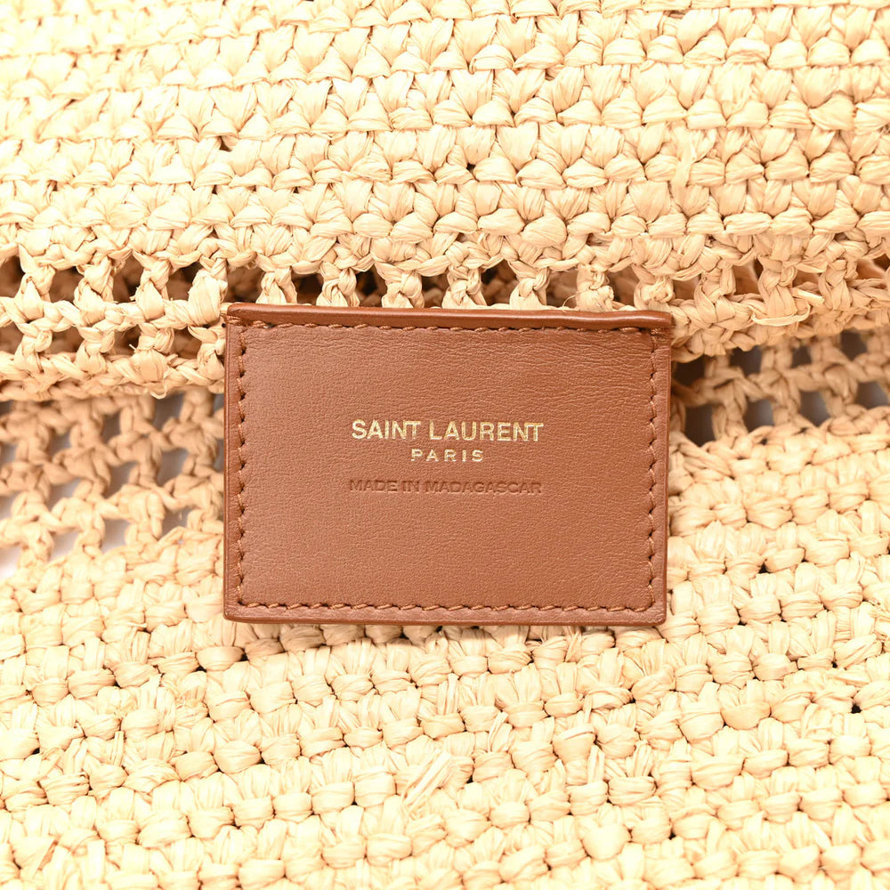 Saint Laurent Icare Raffia Tote Maxi Leather Trim – PRELOOV