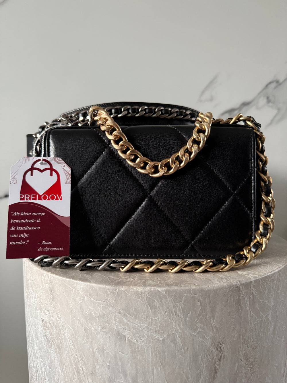 Chanel 19 Wallet On Chain Black Lambskin AP3267 – PRELOOV