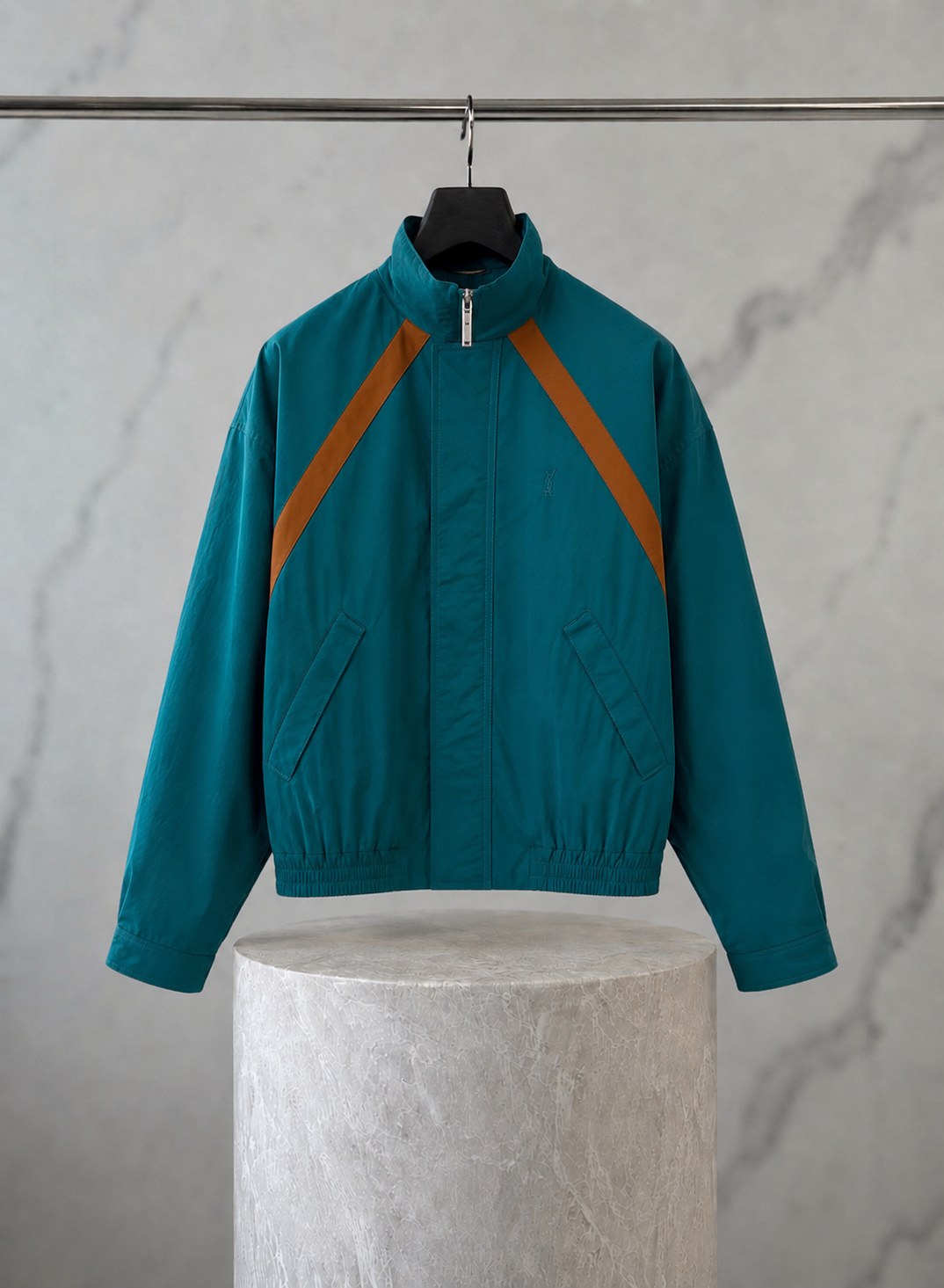 Saint Laurent CASSANDRE WINDBREAKER IN NYLON FAILLE
BLEU CANARD