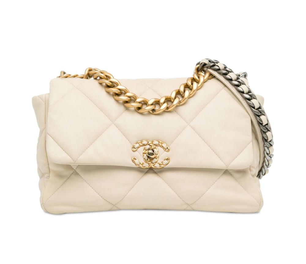 Chanel Small 19 Flap Bag White Lambskin (2021)