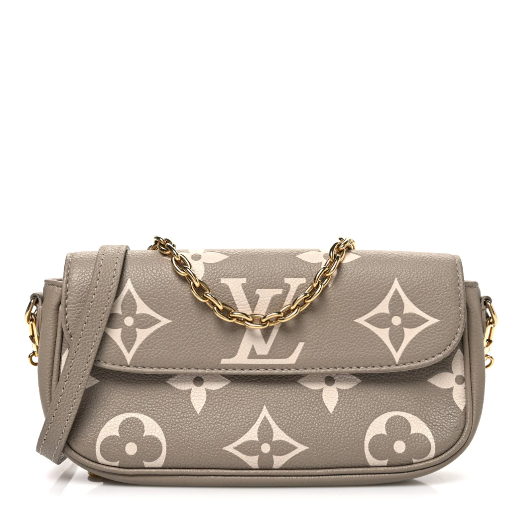 Louis Vuitton Ivy Wallet On Chain Tourterelle Creme Empreinte Monogram Giant – PRELOOV