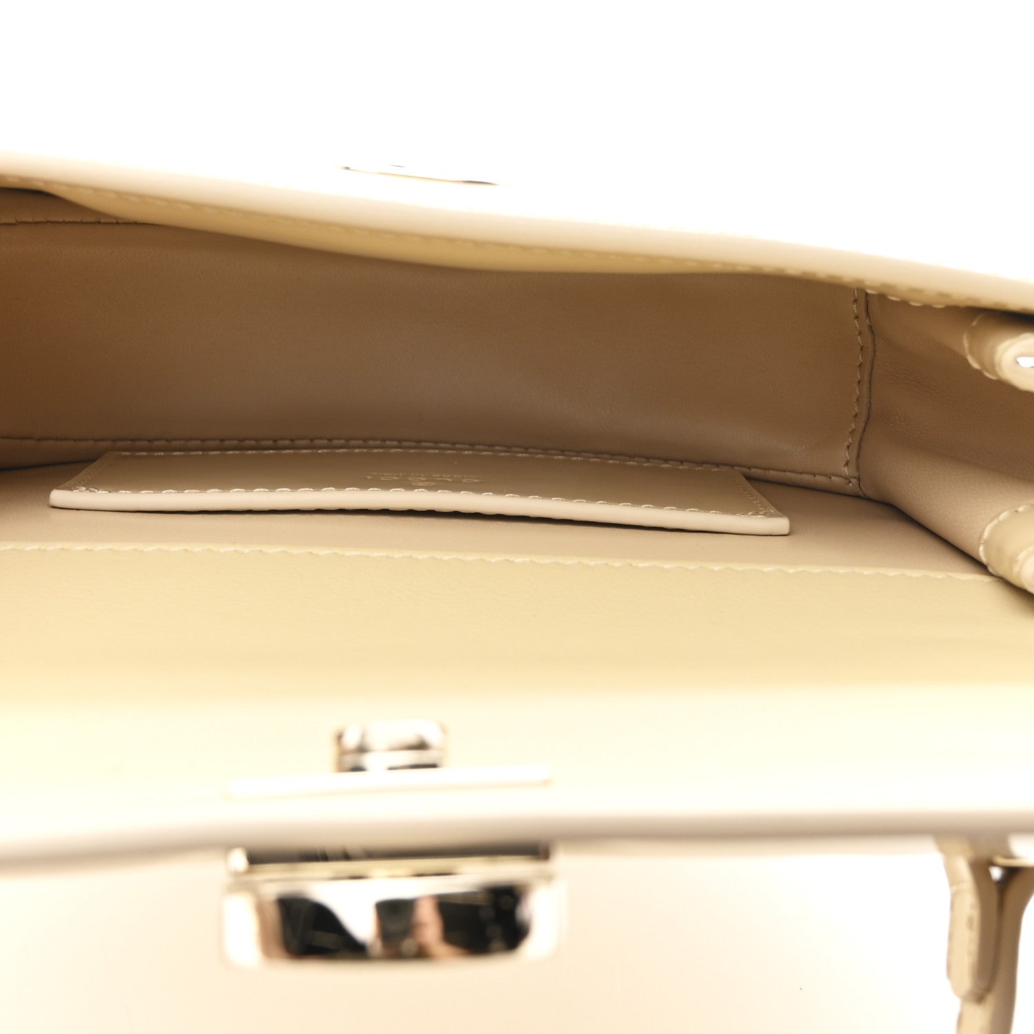 Gucci GG Half Moon Top Handle Bag Beige Patent Calfskin image 3