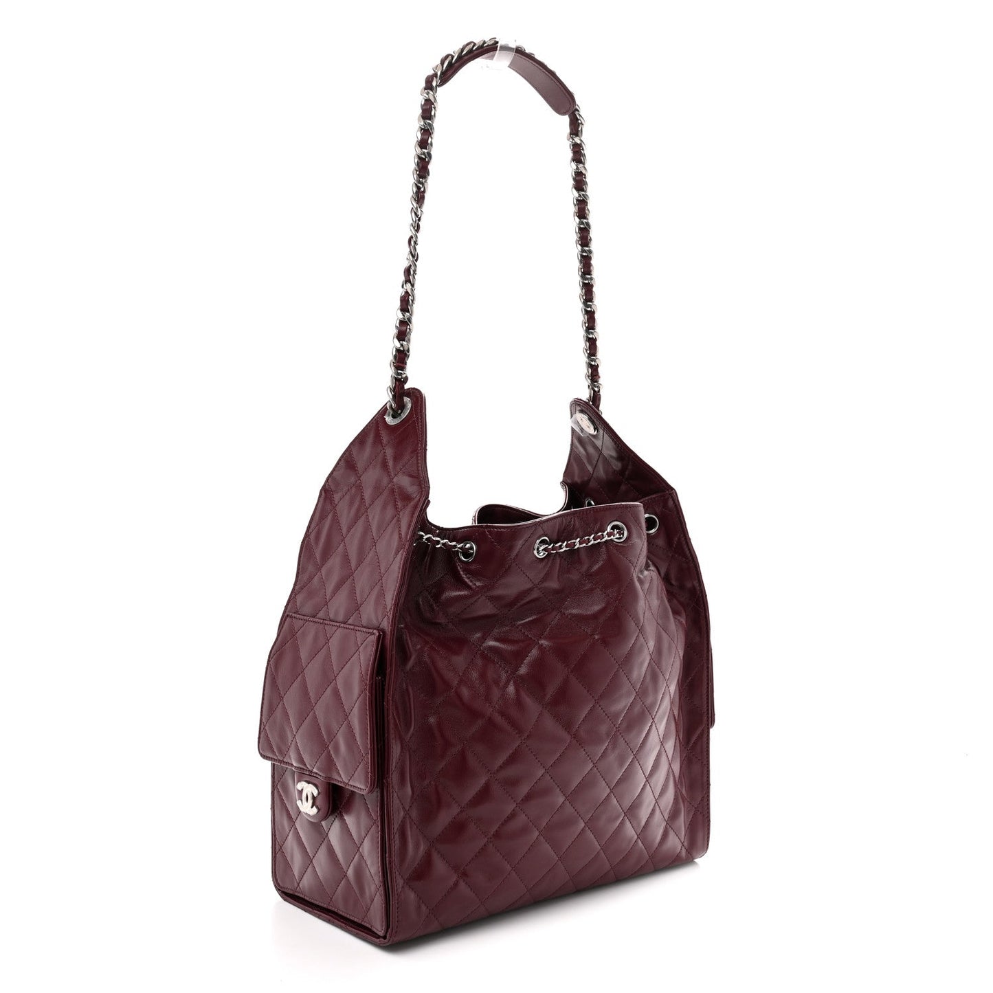 Chanel Shiny Crumpled Calfskin Quilted Medium Chanel 25 Handbag Dark Burgundy 2026 – PRELOOV