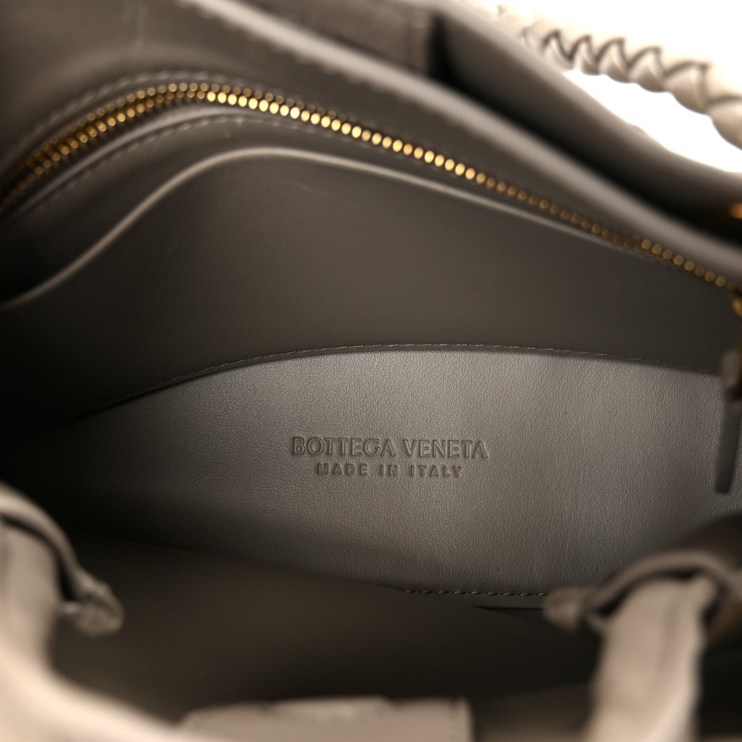 Bottega Veneta Mini Andiamo Shoulder Bag Limestone Grey Ostrich Gold Hardware – PRELOOV