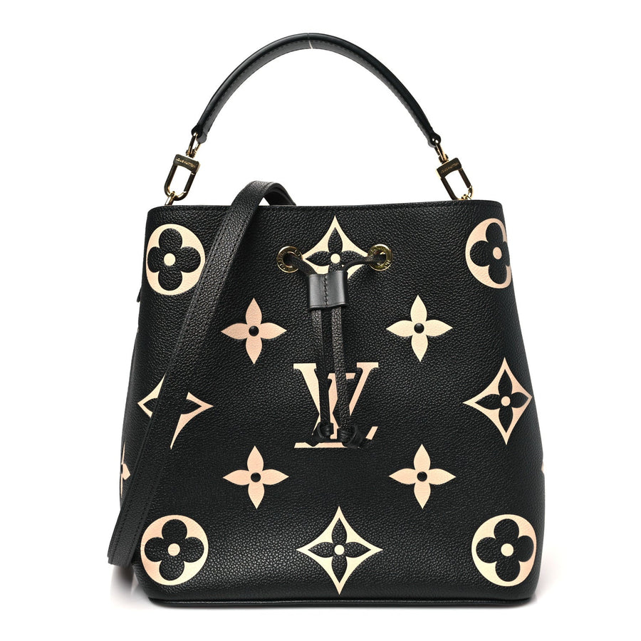 Louis Vuitton Neonoe MM Black Beige Empreinte Monogram Giant – PRELOOV