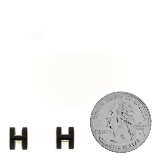 Hermes Mini Pop H Earrings Black Palladium image 2