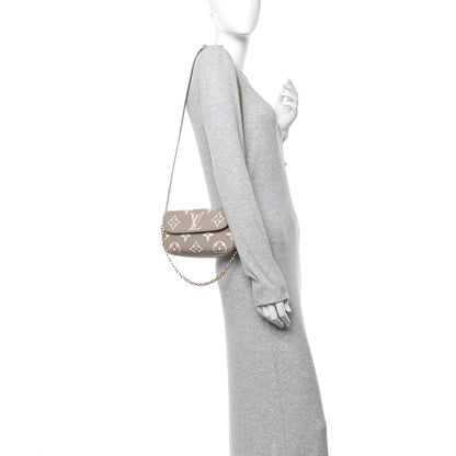 Louis Vuitton Ivy Wallet On Chain Tourterelle Creme Empreinte Monogram Giant image 2