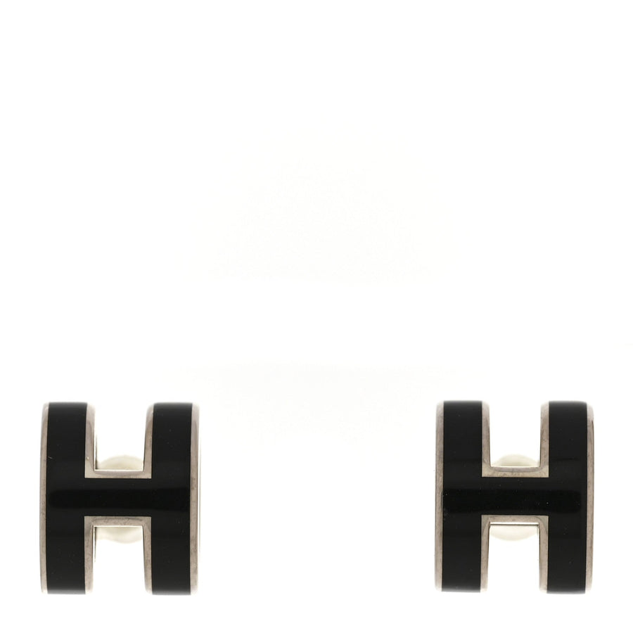 Hermes Mini Pop H Earrings Black Palladium – PRELOOV