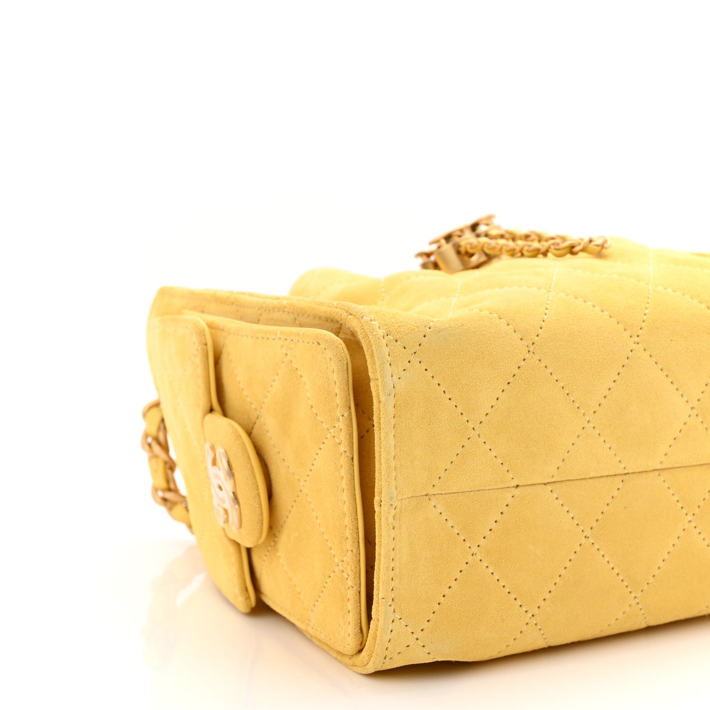 Chanel Suede Quilted Mini Chanel 25 Handbag Yellow 2026 – PRELOOV