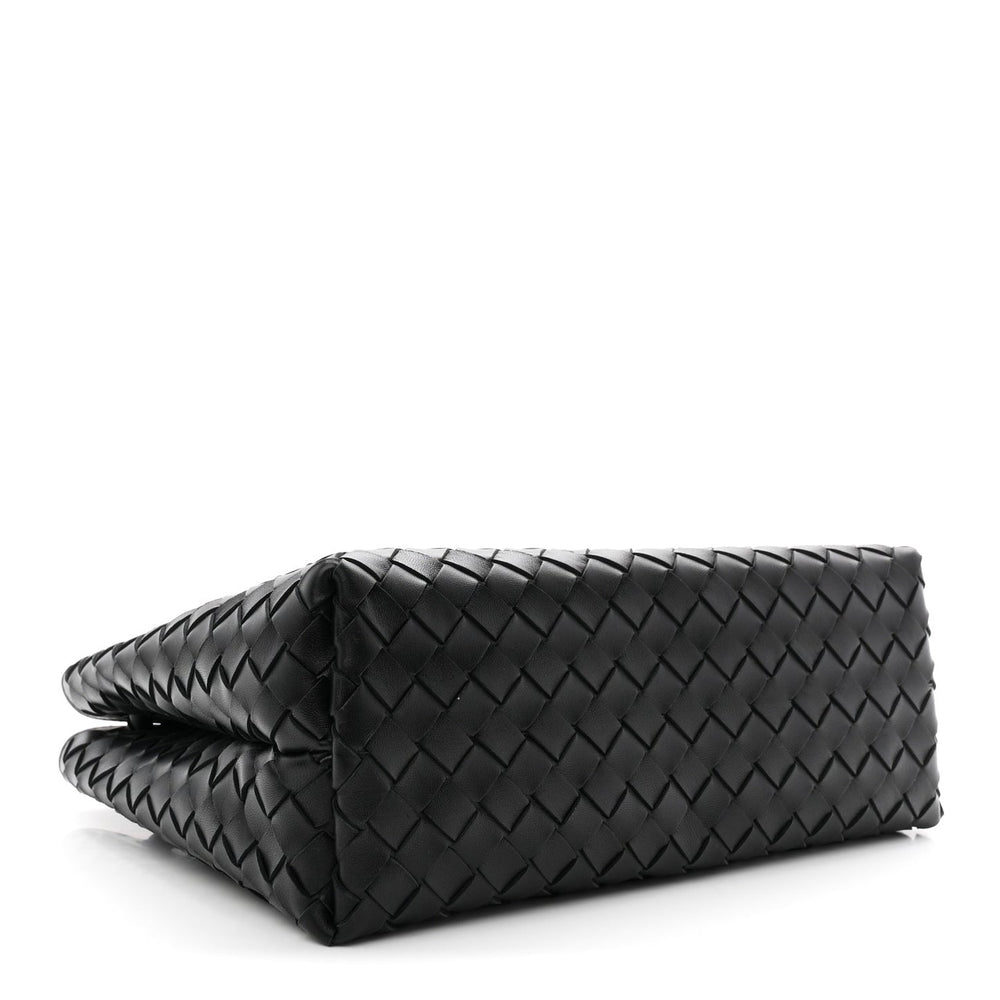 Bottega Veneta Medium Andiamo Shoulder Bag Black Nappa Intrecciato Gold Knot – PRELOOV