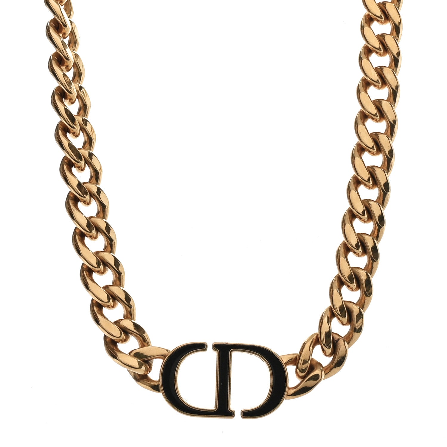 Christian Dior CD Choker Necklace Gold Black image 1