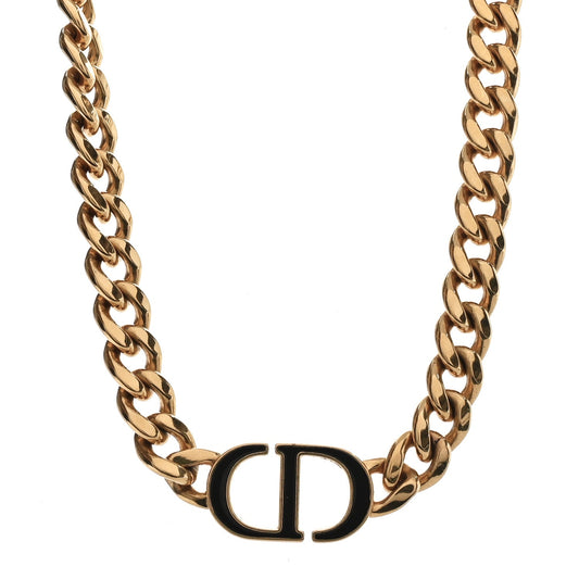 Christian Dior CD Choker Necklace Gold Black image 1