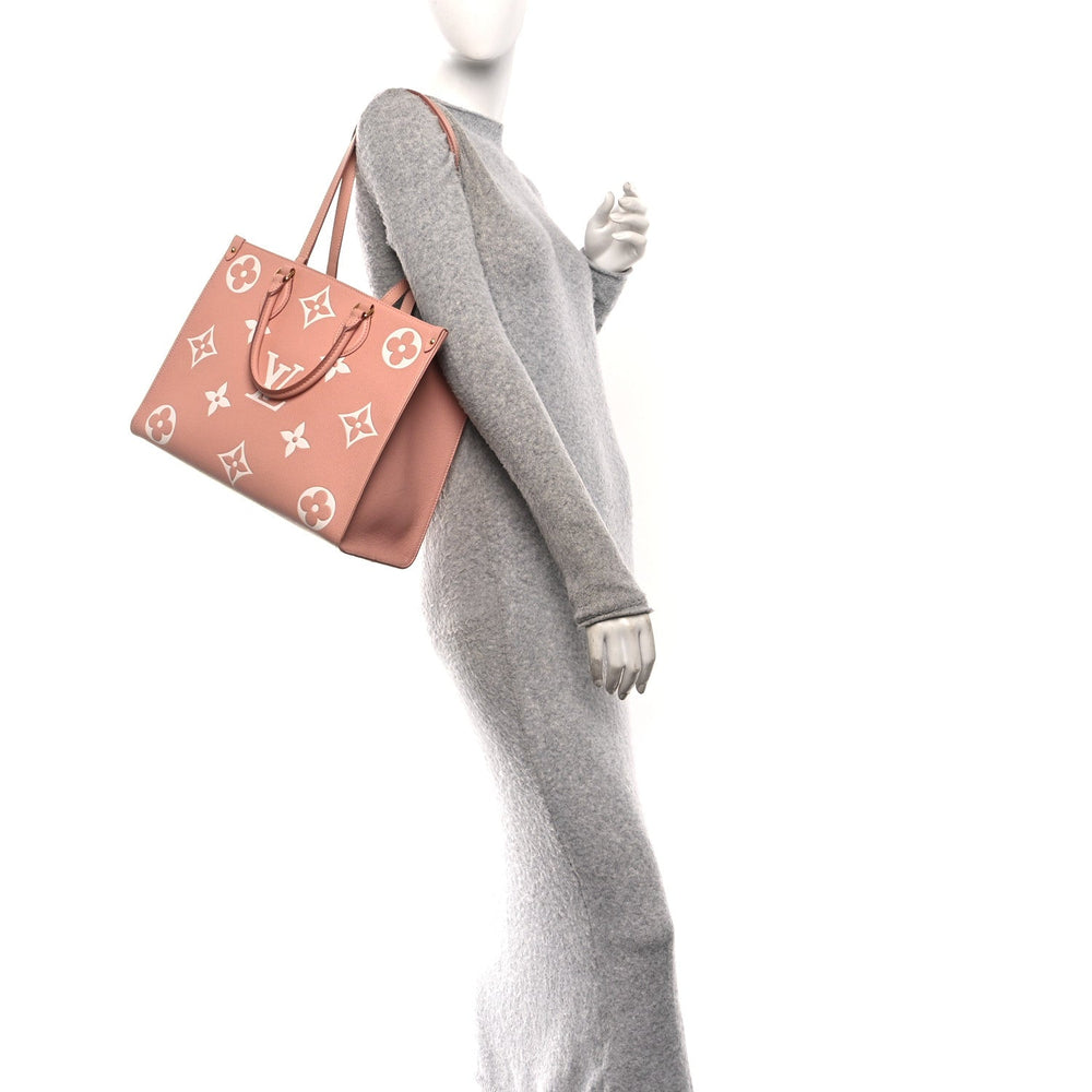 Louis Vuitton Onthego MM Rose Trianon Creme Empreinte Monogram Giant image 2