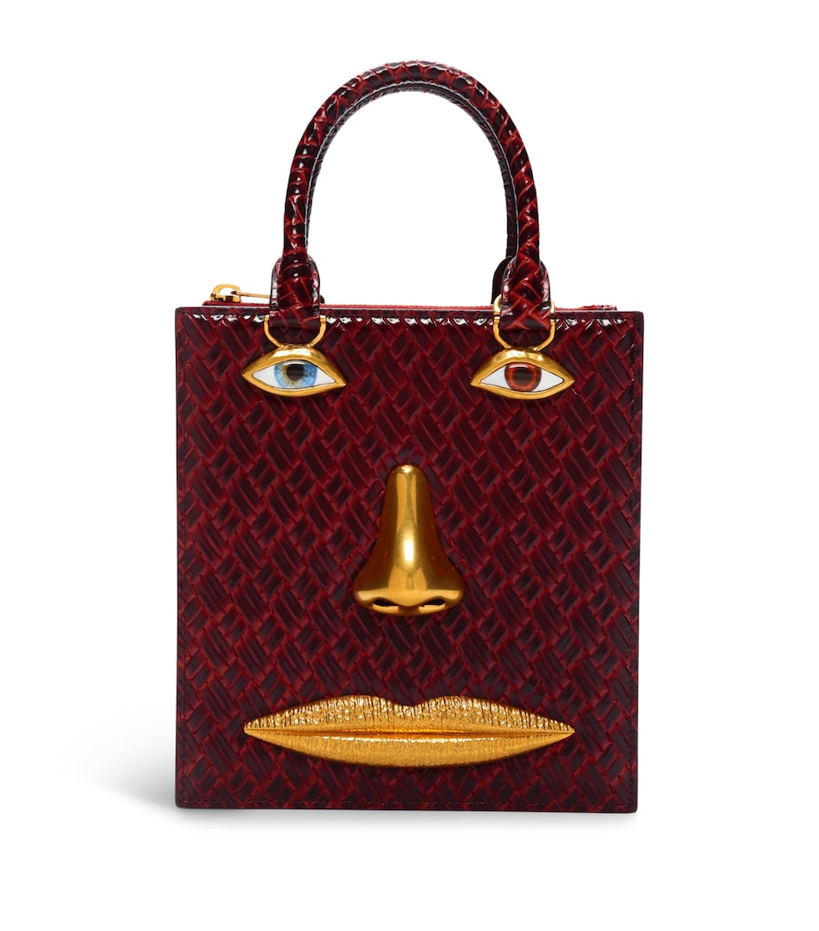 Schiaparelli Leather Face Top Handle Bag Burgundy – PRELOOV
