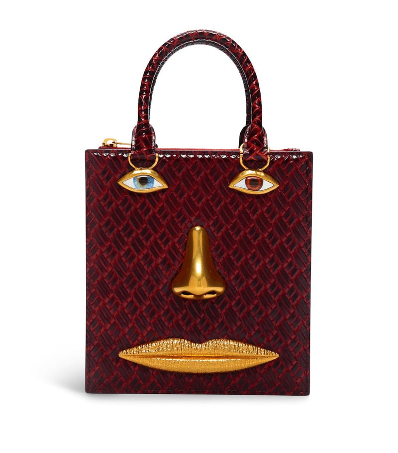Schiaparelli Leather Face Top Handle Bag Burgundy – PRELOOV