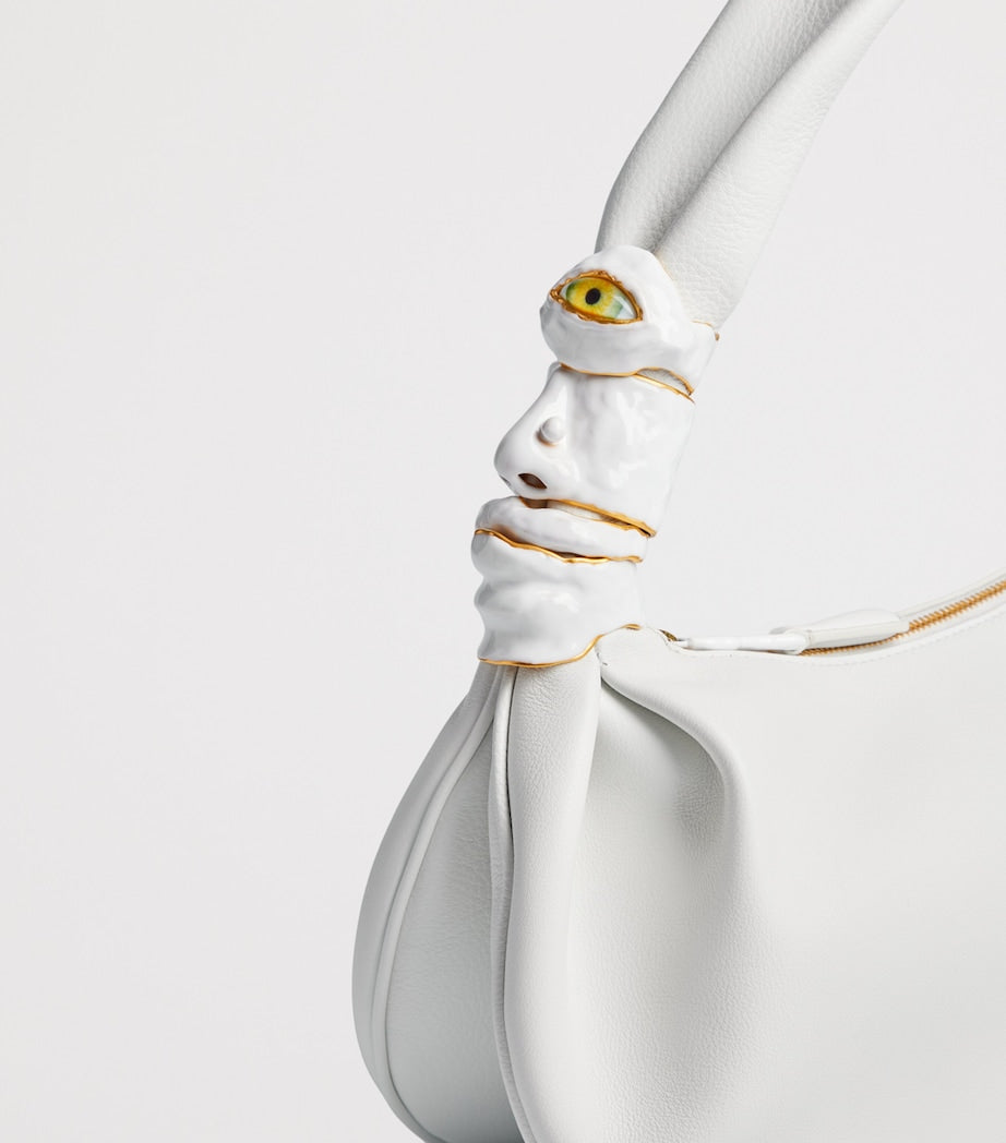 Schiaparelli Calfskin Soufflé Baguette Shoulder Bag White – PRELOOV
