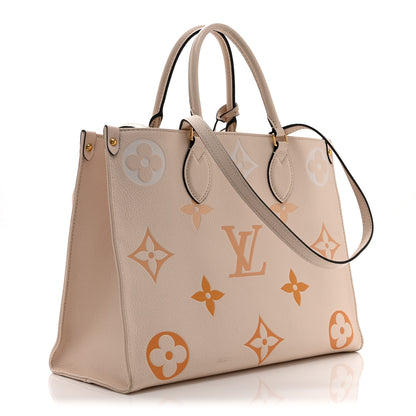 Louis Vuitton Onthego MM Cream Saffron By The Pool Empreinte Monogram Giant image 3
