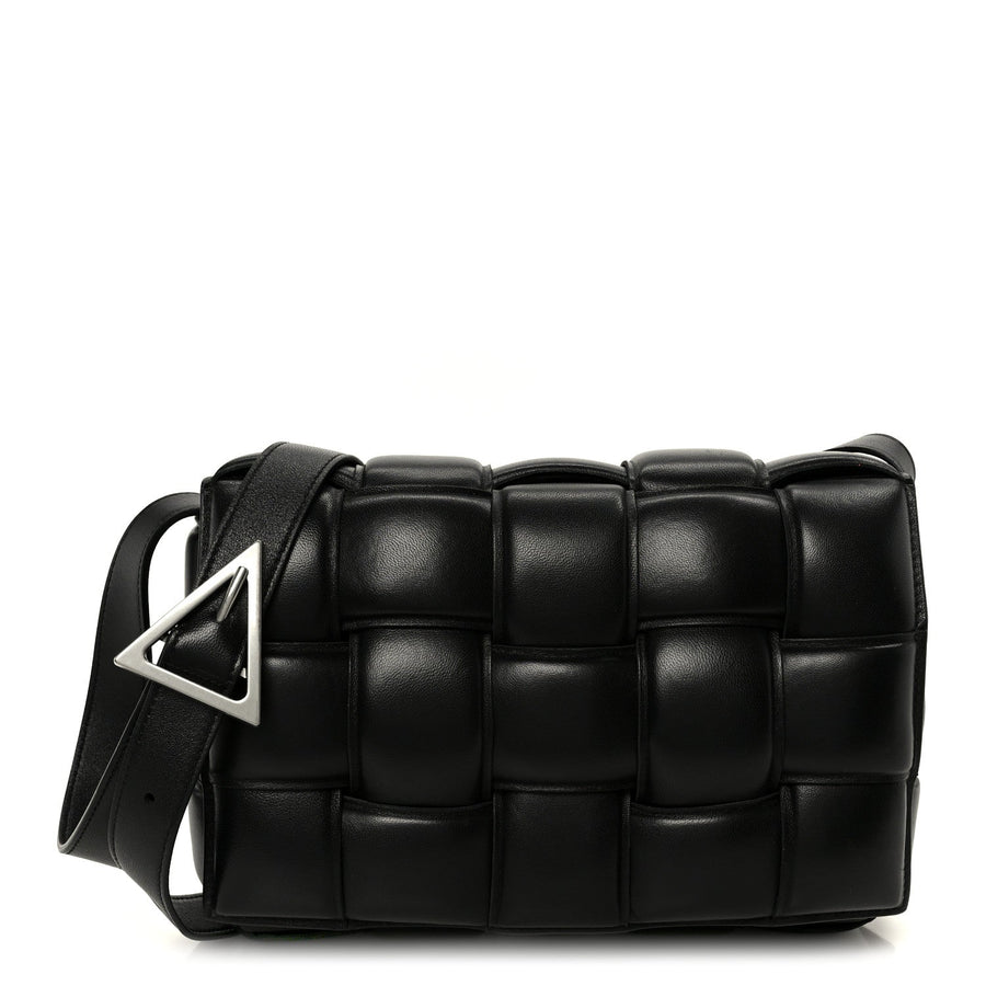 Bottega Veneta Nappa Maxi Intreccio Padded Cassette Crossbody Bag Black 2026 PRELOOV