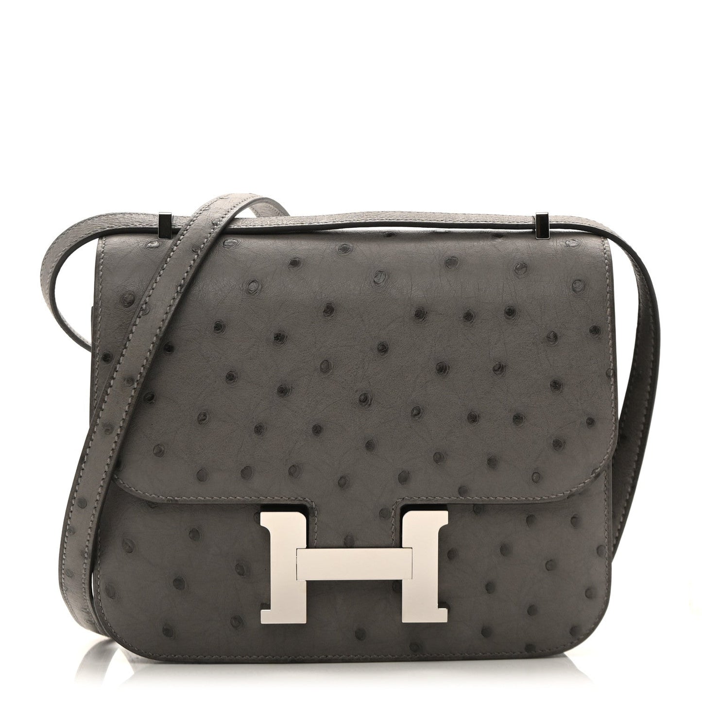 Hermès Ostrich Constance 18 Gris Meyer