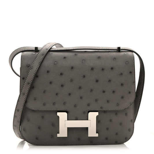Hermès Ostrich Constance 18 Gris Meyer