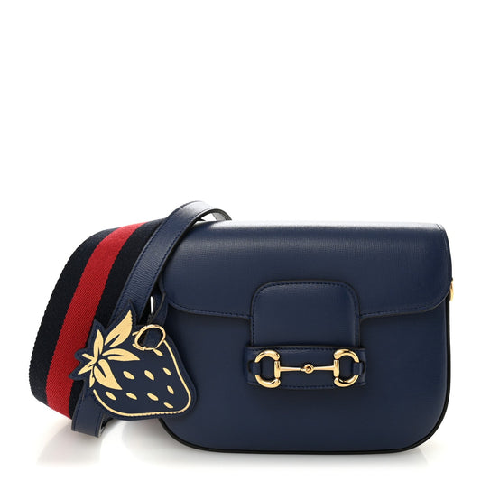 Gucci Horsebit 1955 Mini Shoulder Bag Navy Azalea Calfskin image 1