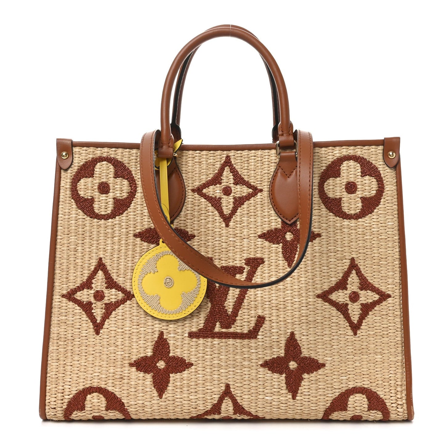 Louis Vuitton Onthego MM Tan Raffia Monogram Giant image 1