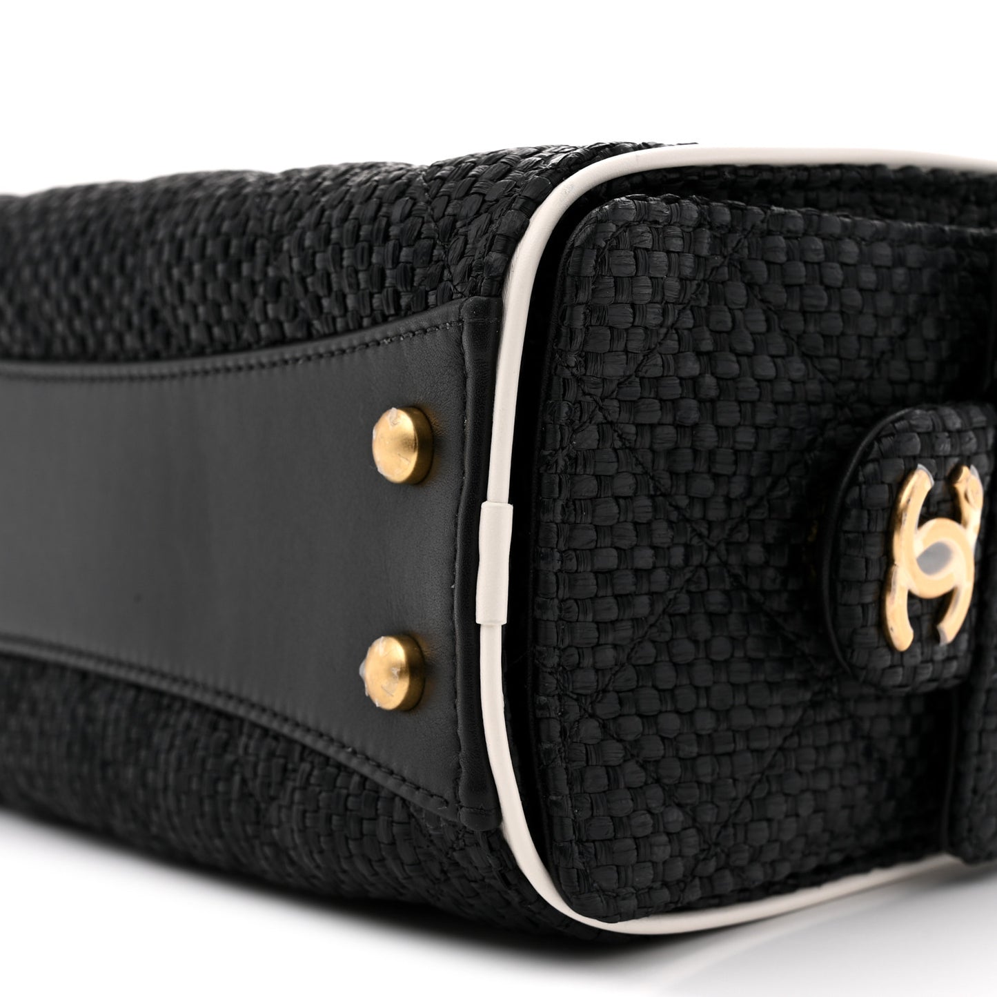 Chanel Braided Raffia Calfskin Mini Chanel 25 Handbag Black White 2026 – PRELOOV