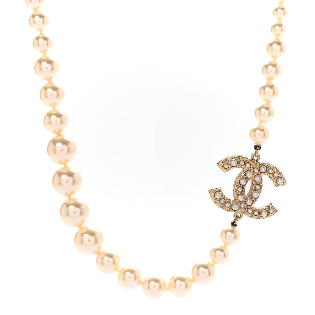 Chanel Pearl CC 100th Anniversary Necklace Light Gold image 1