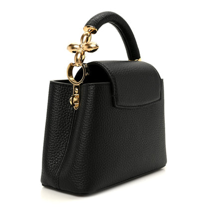 Louis Vuitton Capucines Mini Black Embellished Flower Handle Taurillon image 3