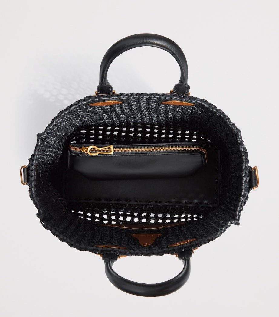 Schiaparelli Raffia Face Tote Bag Black – PRELOOV